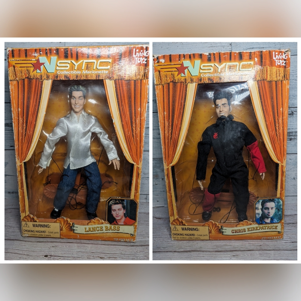 NSYNC Living Toyz Marionette String Puppet Doll Chris Kirkpatrick & Lance Bass